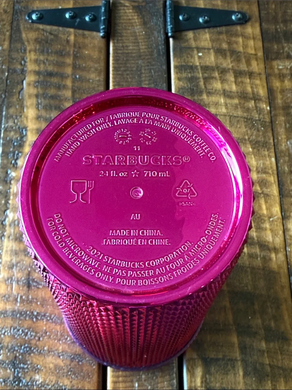 Starbucks Holiday 2021 Pink Magenta Studded Tumbler 24oz Venti Cold Cup